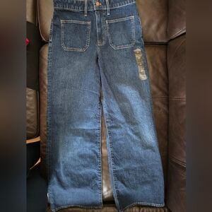 J. Crew Women's Curvy Slim Wide Leg Jeans - Dark Blue